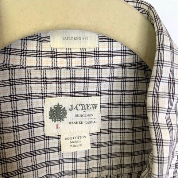 J.Crew Glencheck Tartan Texture Shirtings Button Down Long Sleeve Shirt‎ Sz L - Picture 6 of 7